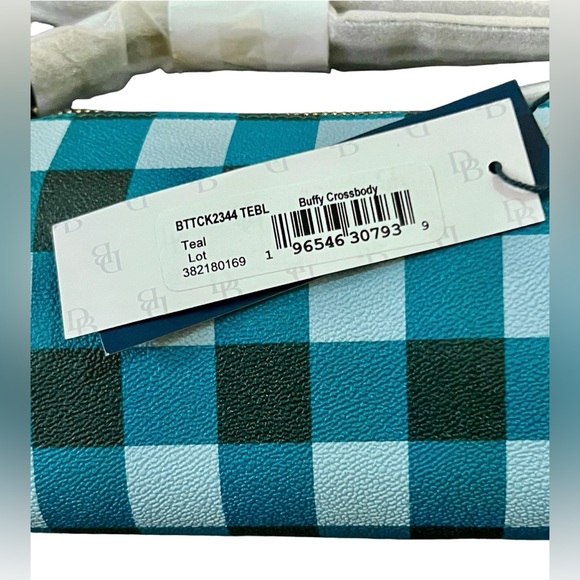 Dooney & Bourke Tucker Buffy Crossbody, Teal Plaid, NWT - Picture 10 of 16